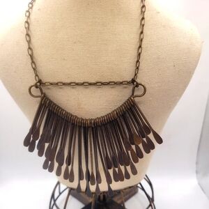 Chic Bronze Fringe Necklace